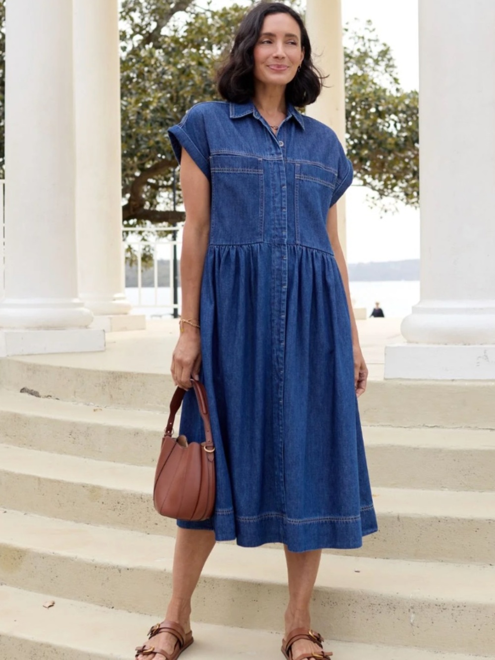 Maye Harper Denim Midi Dress Size S